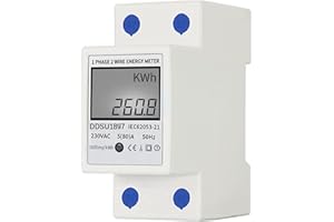 KKnoon Compteur électrique Monophasé,80A 220V Compteur d'énergie électrique Numérique Compteur d'électricité à Rail DIN Monophasé Compteur électrique Multifonction à Deux Fils Monophasé