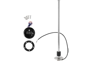 Hihaha Fuel Sending Unit and Gauge Kit Boat Fuel Sending Unit Marine Fuel Sender Unit Metal 425mm 16.73" Length 1 Set Silver Tone Black 0-190 Ohm