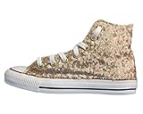  Converse All Star con Aplicación de Tela Lentejuelas Oro y Purpurina Oro Dorado Size: 36