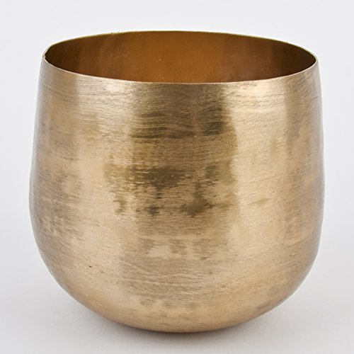 Topf Milano Luxury Design Metall Blumen Pflanzen Gefäß (19x21x18cm, Gold) - 3