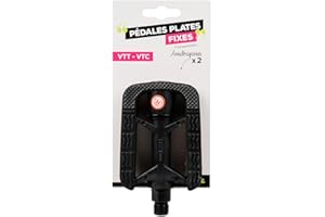 UPFIT - Pédales pour vélo - Lot de 2 pédales Plastique Anti-dérapante VTT/VTC, Lot de 2 pédales vélo Adulte en Plastique - Pas de vis Ø15mm - Compatible avec Tous Les vélos du marché
