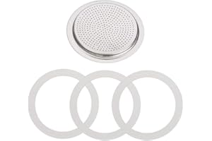 Euroxanty - Accessori per caffettiera, filtro e guarnizione per caffettiera italiana, 4 pezzi, 9 tazze