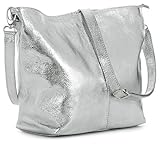 schultertasche silber metallic Premium-Qualität: Wenn es um Taschen geht, ist nichts vergleichbar mit dem Gefühl und der Qualität, das Sie aus 100% echtem italienischem Leder erhalten, ein Stoff, der den Test der Zeit bestehen wird. Darüber hinaus ist das Innenfutter aus einem baumwollähnlichen Material gefertigt, das bei Bedarf leicht zu reinigen ist.