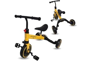 CHLOENCE - Triciclo Bambini Evolutivo 3 In 1, Bicicletta 1-5 Anni Certificata CE, Manubrio Regolabile, Sterzo Comodo, Sedile Regolabile, Regalo Bambini, Balance Bike, Bici Senza Pedali