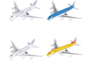 ZGCXRTO 4 Pièce Jouet de Avion, Mini Jouet de Avion, Petites Avion Friction, Petites Avions Jouets, Avions Miniatures en Métal, Mini ModèLes de Avion, pour Enfants à partir de 3 Ans