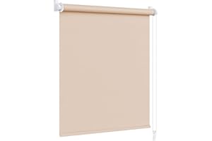 Victoria M. Tenda a Rullo Oscurante Klemmfix, Montabile Senza Fori, per Porte e Finestre, 45 x 150 cm, Beige