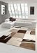 Produktbild Designer Teppich Moderner Teppich Wohnzimmer Teppich Kurzflor Teppich mit Konturenschnitt Karo Muster Braun Beige Mocca Größe 120x170 cm