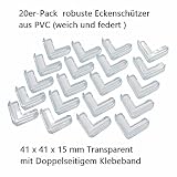 Eckenschützer Kantenschutz Tischecken Schutz PVC Transparent mit Doppelseitigem Klebeband