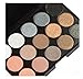 LyDia® 15 COLOURS EYESHADOW PALETTE Matte n Shimmer Smokey Eye Effect Neutral Nude/White Highlight/Brown/Black/Orange/Silver Grey/Chocolate/Golden #1 (15 colours eyeshadow #1)