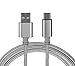 Produktbild USB Type-C Kabel zu USB 2.0 (3.3ft) Silber Nylon Geflochten für Elephone S8
