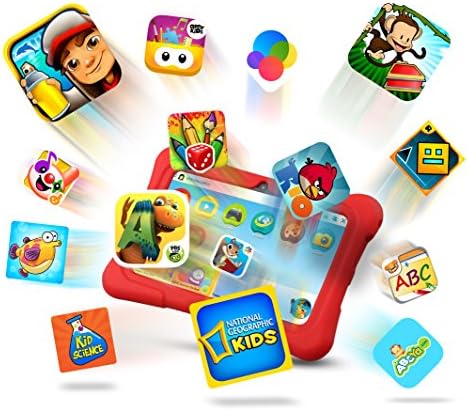 Kids HD Tablet - 7" Quad Core Tablet PC (1 GB RAM, 8GB HDD, Google Android 5.1, WIFI Enabled, Google Play) - UK Warranty + Extra Protection Case - Tecwizz (Red)