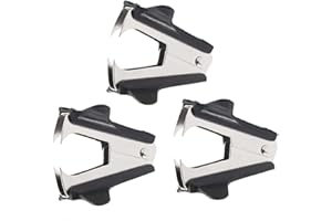 Cretty-Meet 3pcs Black Lightweight Staple Remover with Steel Jaws Extra Wide Finger Grip Staple Pull Tool for Family School Office