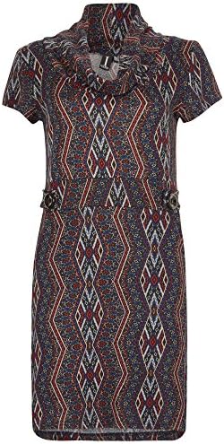 Izabel London Aztec Print Roll Neck Tunic Dress