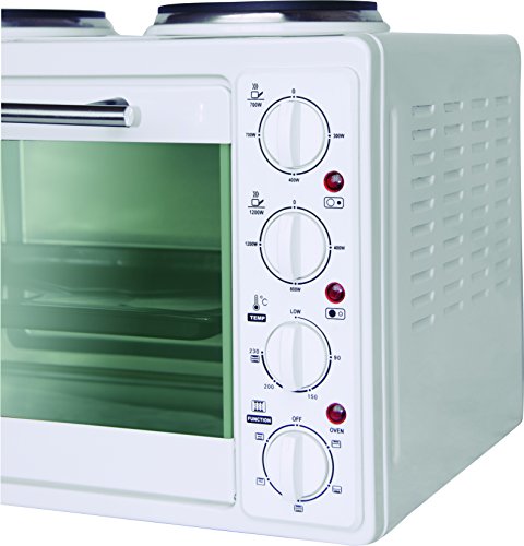 ECG ET 3333 Elektro-Backofen mit Gusseisenplatten mit manueller Steuerung, 33 L,100-230 Grad, weiß - 2