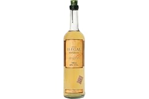 Ilegal Reposado Mezcal, Double-Distilled Spirit Made With 100% Espadin Agave and Aged in Ex-Bourbon Barrels, 40% ABV, 70cl / 700ml
