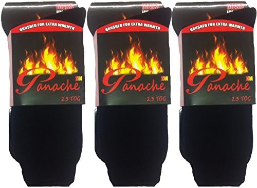 HOT SOCKS3 PAIRS MENS THERMAL HOT SOCKS EXTRA THICK 2.3 TOG BLACK 6-11 SIZE