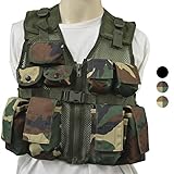 Nitehawk - Gilet tactique/de combat - style militaire/police - enfant - Camouflage Woodland