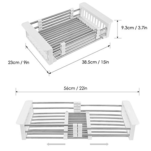 HOMFA Abtropfgestell Geschirrabtropfkorb Abtropfgitter Geschirrkorb Abtropfgestell Geschirr Abtropfkorb Abtropfschale Bestecksammler Abtropfständer Abtropfschale Spülablage - 3
