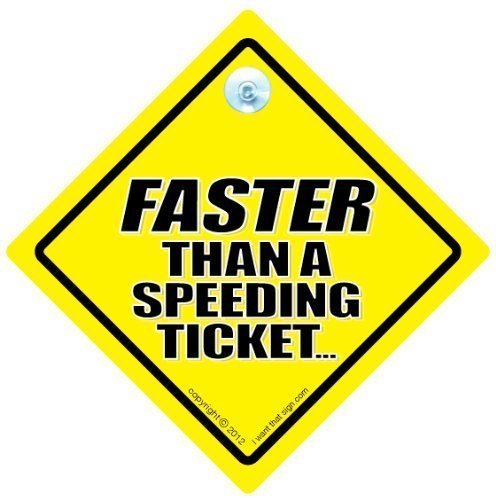 Preisvergleich Produktbild Schneller als eine Verwarnung wegen Geschwindigkeitsüberschreitung Schild Schild Speed Trap, Driving ", Road Sign Speed, Gun, Geschwindigkeit, Kamera, Speeding Schild / Autoaufkleber, Motiv Autofahren Schild Schilder, Auto-Baby an Board, Vinyl, Gewalt im Straßenverkehr, englischer Aufschrift, Driving", Road Sign