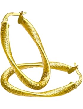 Citerna Damen-Ohrhänger Creolen 9 Karat Diamantschliff oval gedrehte 375 Gelbgold RIL1322Y