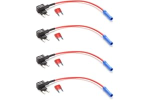 Desenda Mini Fuse Holder Kit - 4pcs Circuit Fuse Tap, Piggyback Mini Blade, 10A, 12V-24V