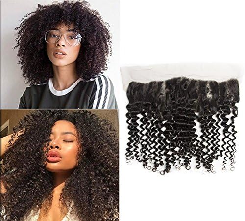 Brazilian Hair Lace Frontal Closure Kinky Curly Hair Free Part 13×4 Ear To Ear Curl Hair Unprocessed Human Hair On Sale Uk Cheap Deals 12inch-Frontal …