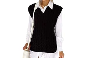 BESTITALIANUK Ladies Cable Knit Sleeveless Vest Women's Knitted Jumper Tank Top Winter Chunky Sweaters