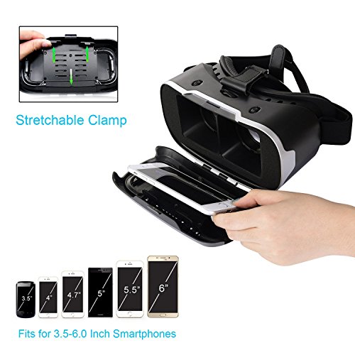 Occhiali VR Visore RealtÃ  virtuale Choetech Visore con Lenti Regolabili + Laccio Regolabile per iPhone, Samsung, Huawei, HTC, LG e altri Smartphone con schermo fino a 6 Pollici