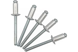MARCOPOL Remaches ciegos de 4,8 x 10 mm, cabeza de cúpula tipo abierto, DIN 7337, remache de aluminio y mandril de acero, remaches pop (100, 4,8 x 10 mm)
