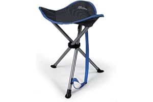 BERTONI TENDE | TRIS, Sgabello Pieghevole Portatile, 37 x 36 x 43 cm, Colore Nero/Blu