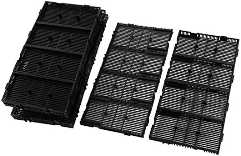 Sourcingmap Plastic Aquarium Fish Tank Rectangle Undergravel Filter 32pcs Black w Connector Tube