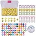 Produktbild SUNNYCLUE 1 Set 221pcs Emoji Smiley Emoticons Gesicht Ball Perlen Armband Craft Kit - DIY Macht 7 Emoji Armbänder