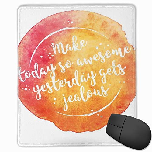 Preisvergleich Produktbild Mouse Mat Stitched Edges, Motivational Message On Artistic Grunge Vibrant Background Happiness,Gaming Mouse Pad Non-Slip Rubber Base