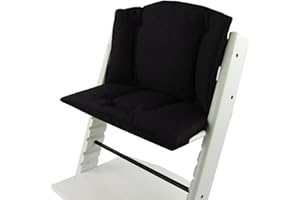 BAMBINIWELT Ersatzbezug Bezug Sitzkissen Kissen-Set Sitzverkleinerer kompatibel mit STOKKE Tripp Trapp für Hochstuhl-Kinderstuhl MELIERT (uni schwarz)