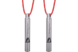 iBasingo Silbato de emergencia de titanio al aire libre, camping, senderismo, caza, escalada, supervivencia, silbato fuerte para entrenadores, entrenadores, deportes, llavero silbato con cordón,