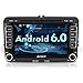 Price comparison product image Pumpkin Android 6.0 Double Din Car Stereo 7 inch 1024*600 Digital Screen with DVD Player Support GPS Navigation, DAB+, WiFi 3G, Bluetooth, Phone Link, Radio RDS, Subwoofer, 64GB USB SD, SWC, Parking Sensor for VW Golf Seat Skoda Polo Passat Jetta