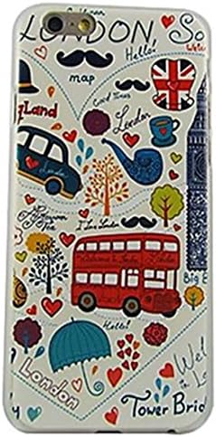 SecondDromi Funny beard, gentleman hat, trolley, bus and pipework Silicone case for iPhone 7(4.7"),Red