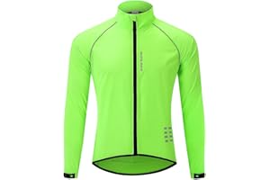 WOSAWE Chaquetas de ciclismo para hombre，Reflectante, cortavientos, ropa deportiva