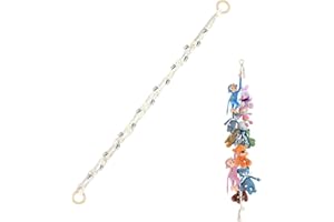 LYIVISK Organizador de Peluches Colgante con 20 Clips Metálicos Cuerda Trenzada a Mano 200cm para Almacenar Peluches Decoración Habitación Infantil para Colgar Juguetes y Accesorios