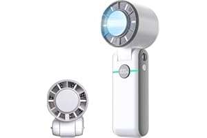 EMEBAY Ventilateur Portable et Pliable à Main, 5 Vitesses, Ultra Rapide 13000RPM, 4000mAh Jusqu'à 13h de travail, 40 dB de Bruit, Ventilateur de Poche Turbo pour Camping Voyage Extérieur