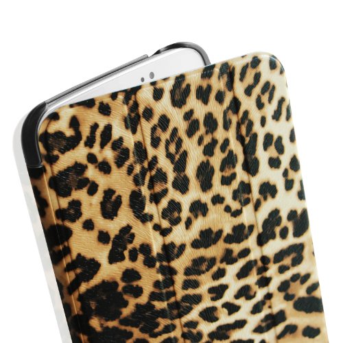 Fintie Samsung Galaxy Tab 4 7.0 Hülle Case – Ultra Schlank Schutzhülle Superleicht Ständer Smart Shell Tasche Etui Cover Für Samsung Galaxy Tab 4 7.0 (7 Zoll) T230 T235 Tablet, Leopard Braun - 7