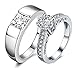 Via Mazzini White Gold Plated Crystal Proposal Couple Rings For Boys And Girls (Ring0363) RS.725.00