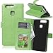 Produktbild Nancen Huawei P9 (5,2 Zoll) Lederhülle Neu Style Acht Farbe Weich PU Flip Case Ledertasche / Schutz Etui, Einfach Vintage Kollektion Karten Slot Foto Wallet Hülle Handy Tasche Zubehör