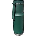 LocknLock Metro Edge Tumbler - Thermal Mug for Coffee, Tea and Other Hot and Cold Drinks - Vacuum Insulated Bottle with Carry Strap - 470 ml - Dark Green
