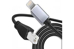 Aoiutrn Midi Cable for iPhone, OTG 2.0 Midi to USB Type B Converter Cord Compatible with iPhone 14/13/12/11 /X/iPad to USB Microphone, MIDI Keyboard, Electronic Instruments and More (Phone)