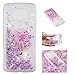 Produktbild Shinyzone Glitzer Flüssigkeit Hülle für Moto G6 Play,Moto E5 Hülle,Blume Baum kreativ 3D Gemalt Muster Handyhülle,Bling Treibsand Liebe Herz Fließend Weich TPU Schutzhülle