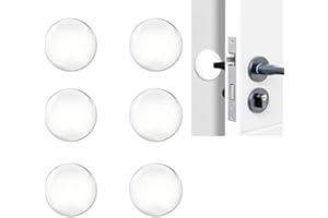 RUKK 6 Topes de Pared Redondos para Puerta, Tope Transparente Adhesivo de Silicona para Pared. Protector de Puertas y Muebles. Reutilizables.
