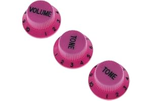 Kaish Lot de 3 Violet W/noir Nombre ST Strat Guitare de style bouton de volume Tone Boutons