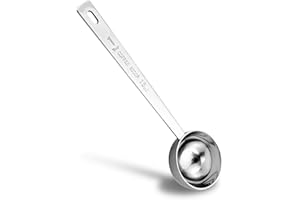 ONPERPOE Cuchara de café de 15 ml, cuchara de café de acero inoxidable, cuchara medidora de café con mango largo, cuchara dosificadora de café, reutilizable, cuchara medidora de café, cuchara medidora de café