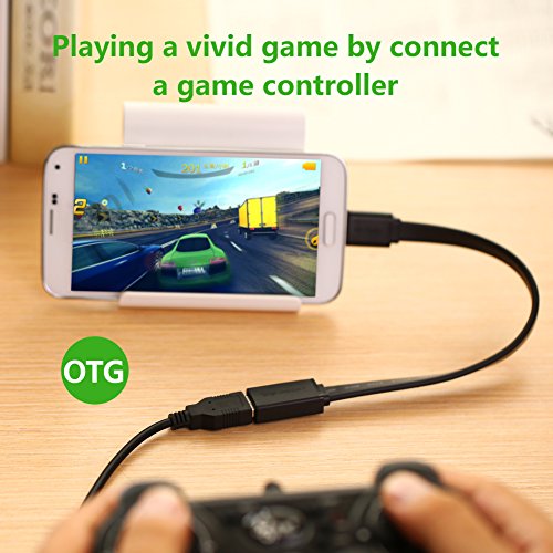 UGREEN Micro USB 3.0 OTG Flach Kabel für Samsung Galaxy Note 3, S5 3.0 Version, Nokia Lumia 2520, Samsung Galaxy Note Pro 12.2 , Tab Pro 12.2 (Flach Schwarz) - 3